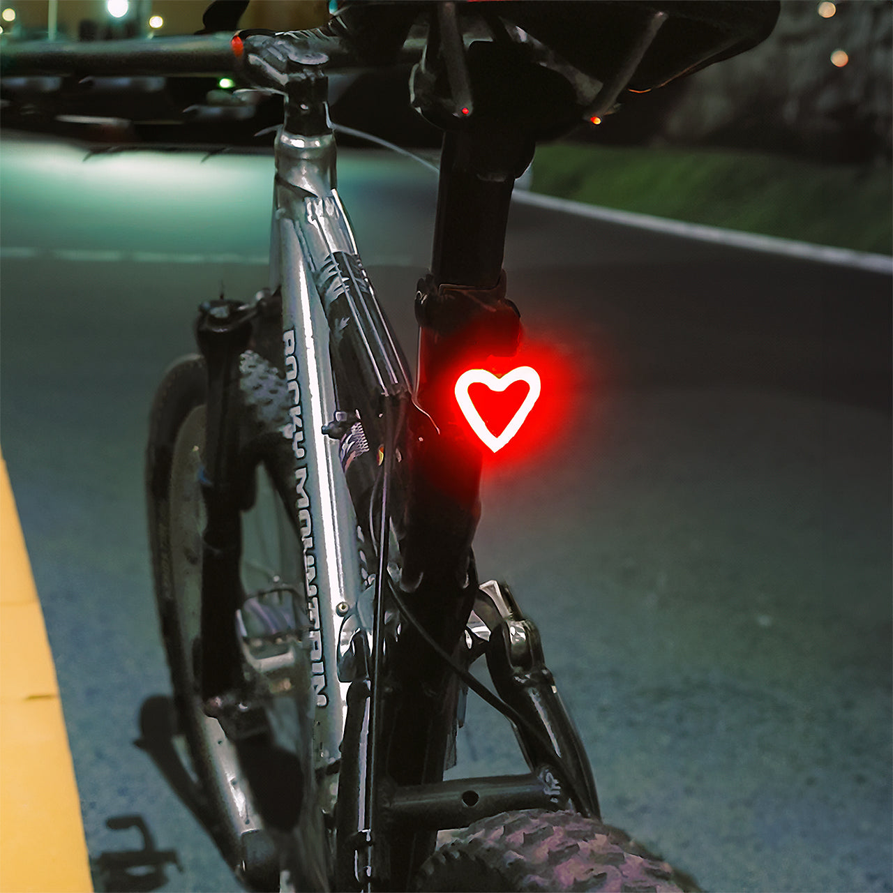 Heart best sale bike light