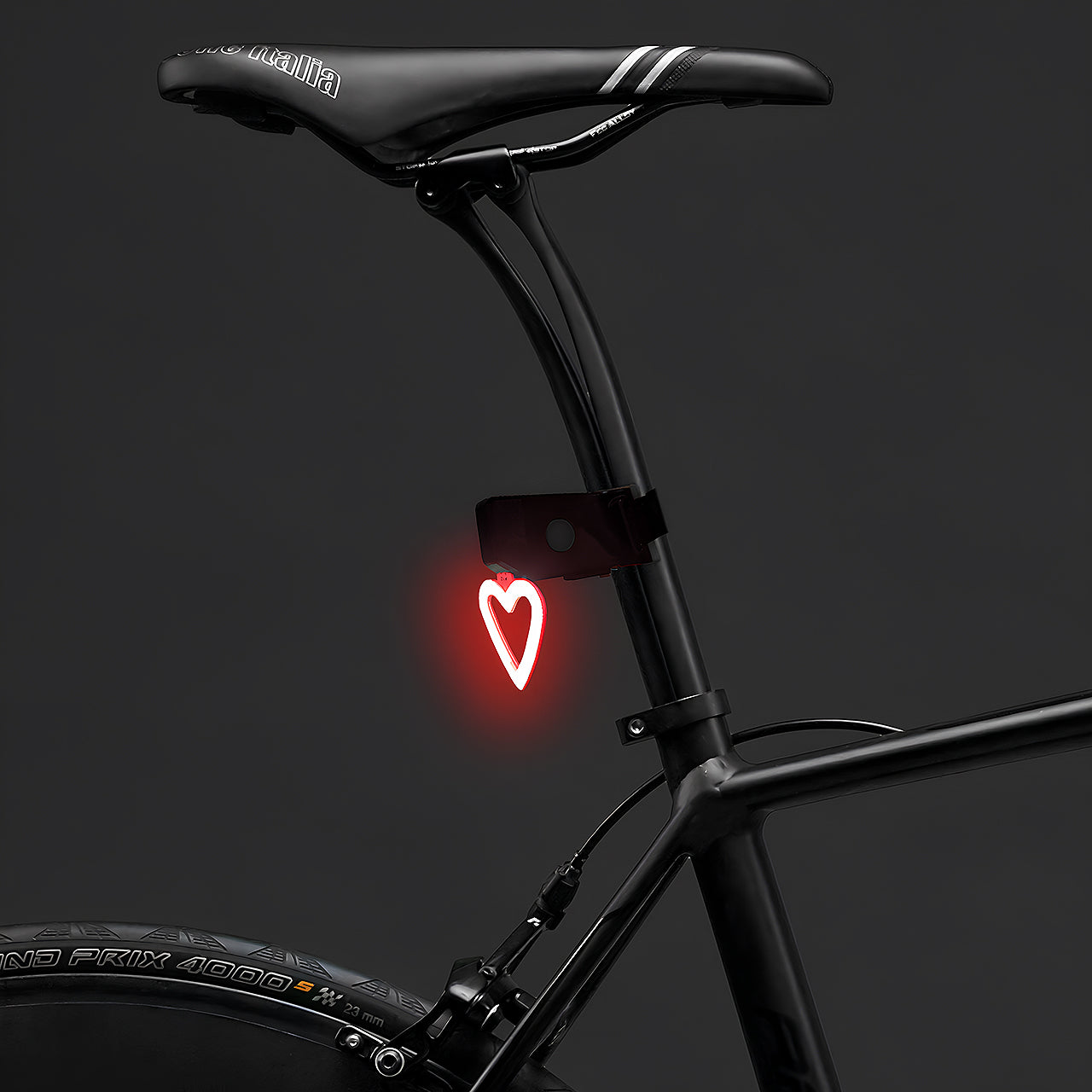 Cyclamore LED Bike Tail Light - A Heart-Shaped Light for Day & Night Safety