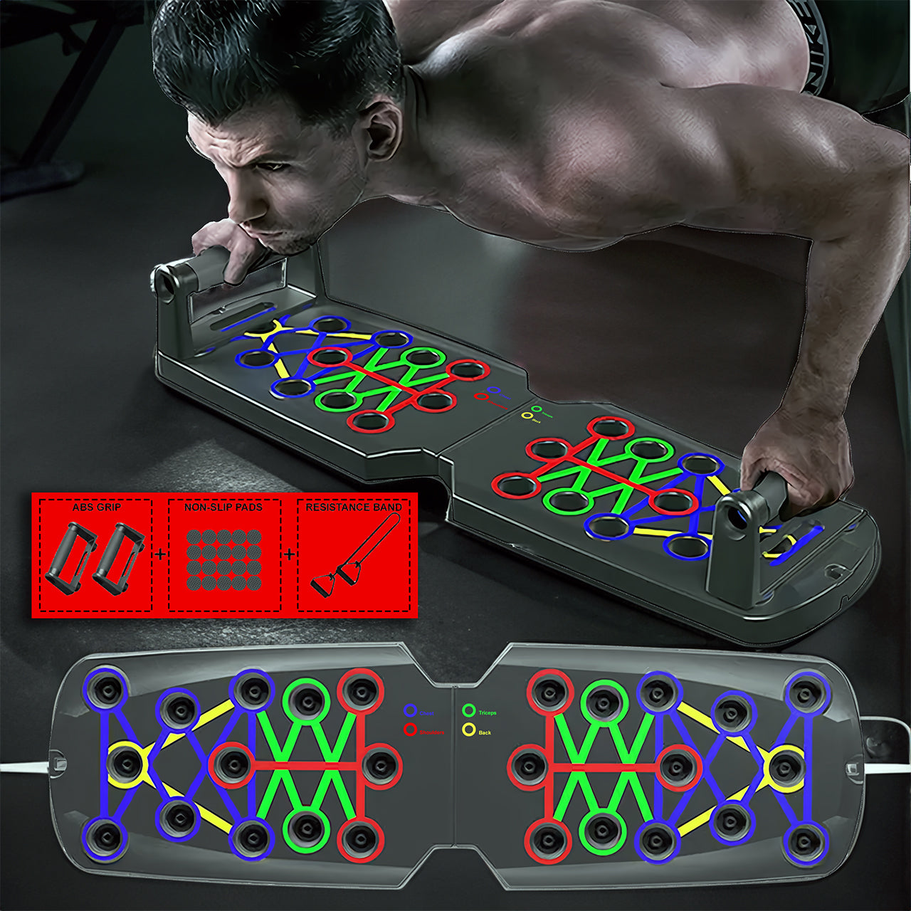 SculptX 4-Zone Collapsible Precision Push-Up & Resistance Board